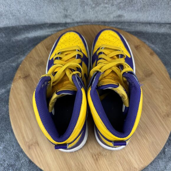 Nike Dunk High Shoes Youth Size 4Y Lakers Basketball DZ4454-500 Sneakers - Picture 5 of 9